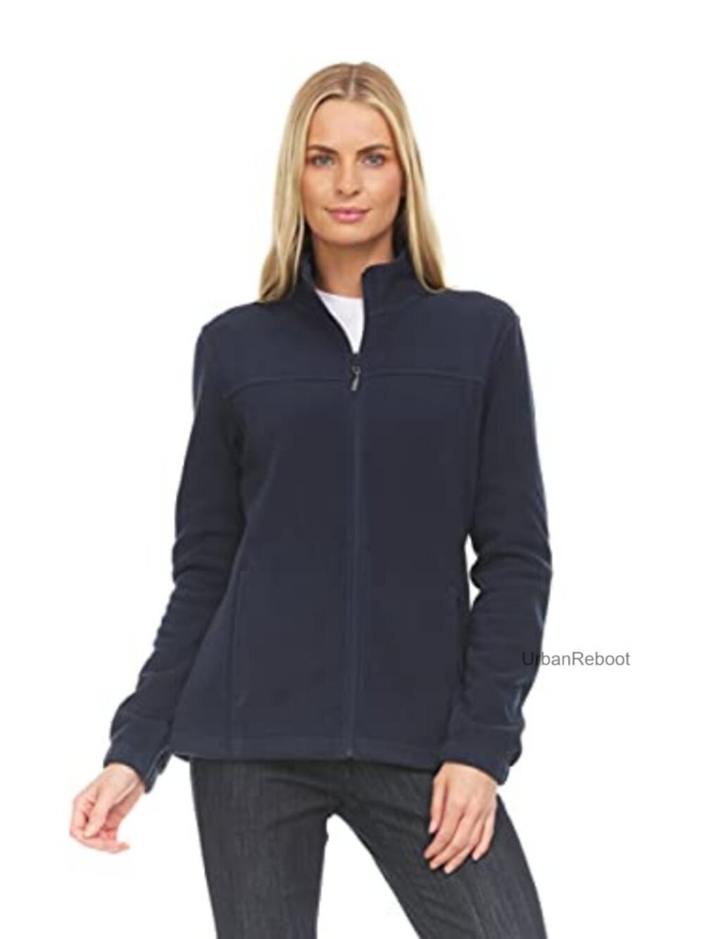 Lightweight Full-Zip Polar Fleece Jacket Long-Sleeve Outdoor Coat Pockets